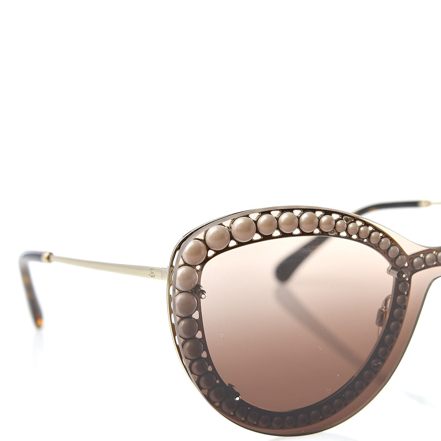 Acetate Metal Pearl Butterfly Sunglasses 4236-H Brown