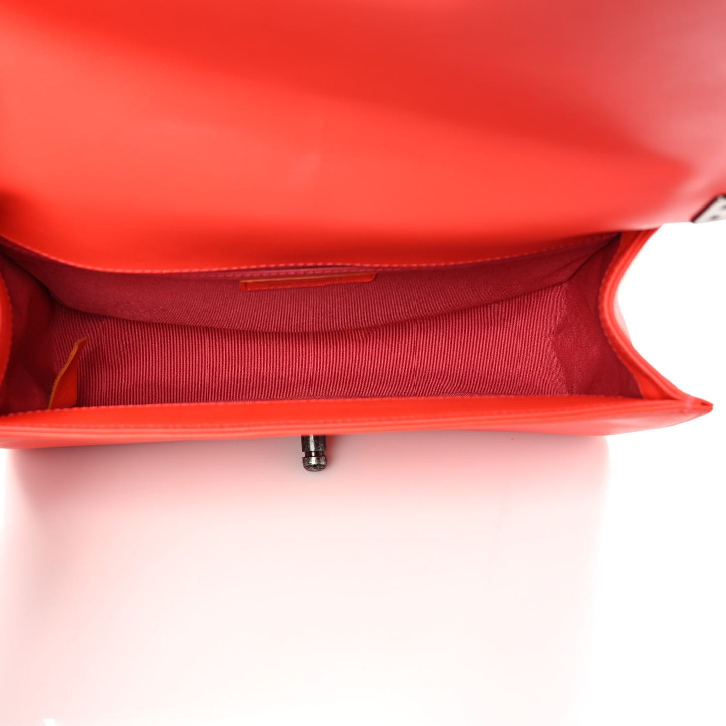 Calfskin Chevron Quilted Medium Boy Flap Coral