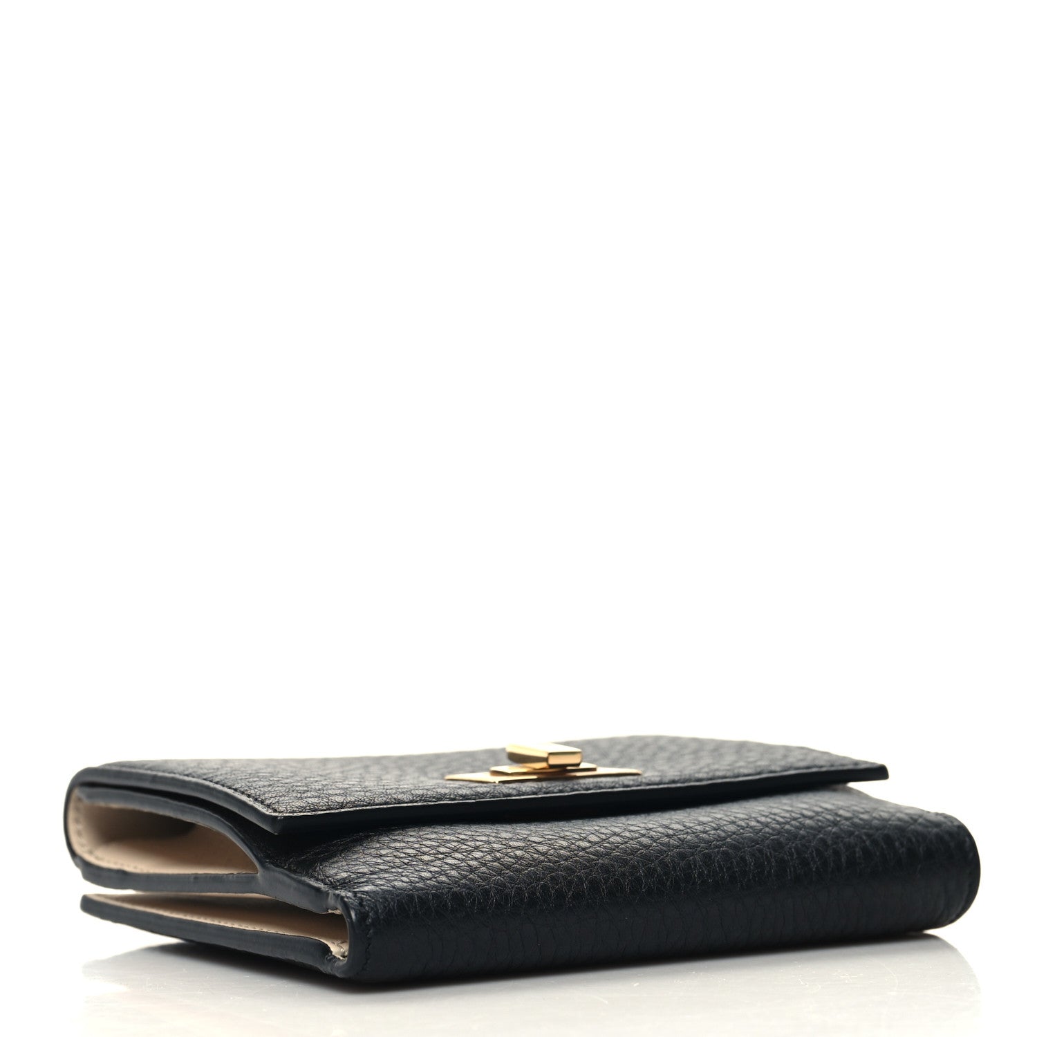 Fendi Cuoio Romano Vitello Grace Micro Peekaboo Tri-Fold Wallet Black Camelia 4 of 11