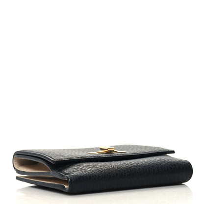 Fendi Cuoio Romano Vitello Grace Micro Peekaboo Tri-Fold Wallet Black Camelia 4 of 11