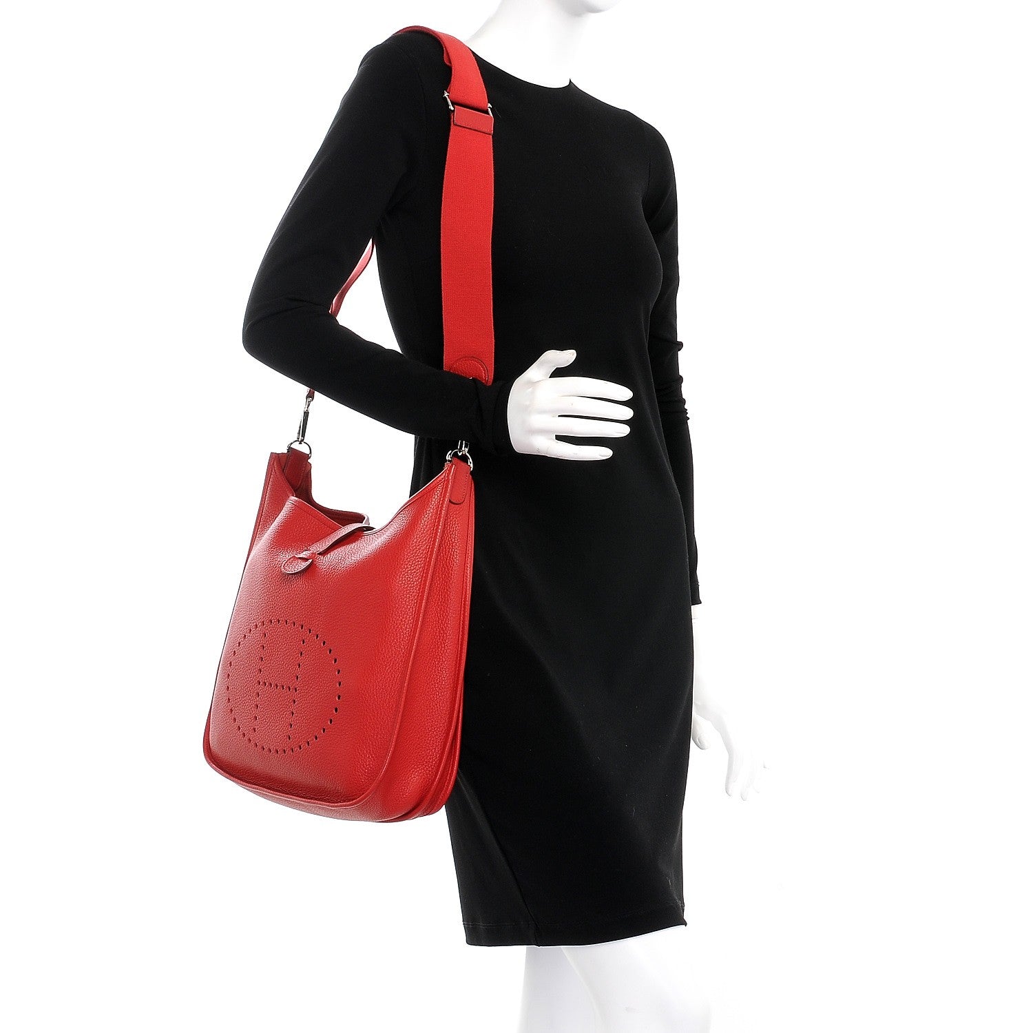 Hermes Taurillon Clemence Evelyne III PM Rouge Casaque 2 of 8