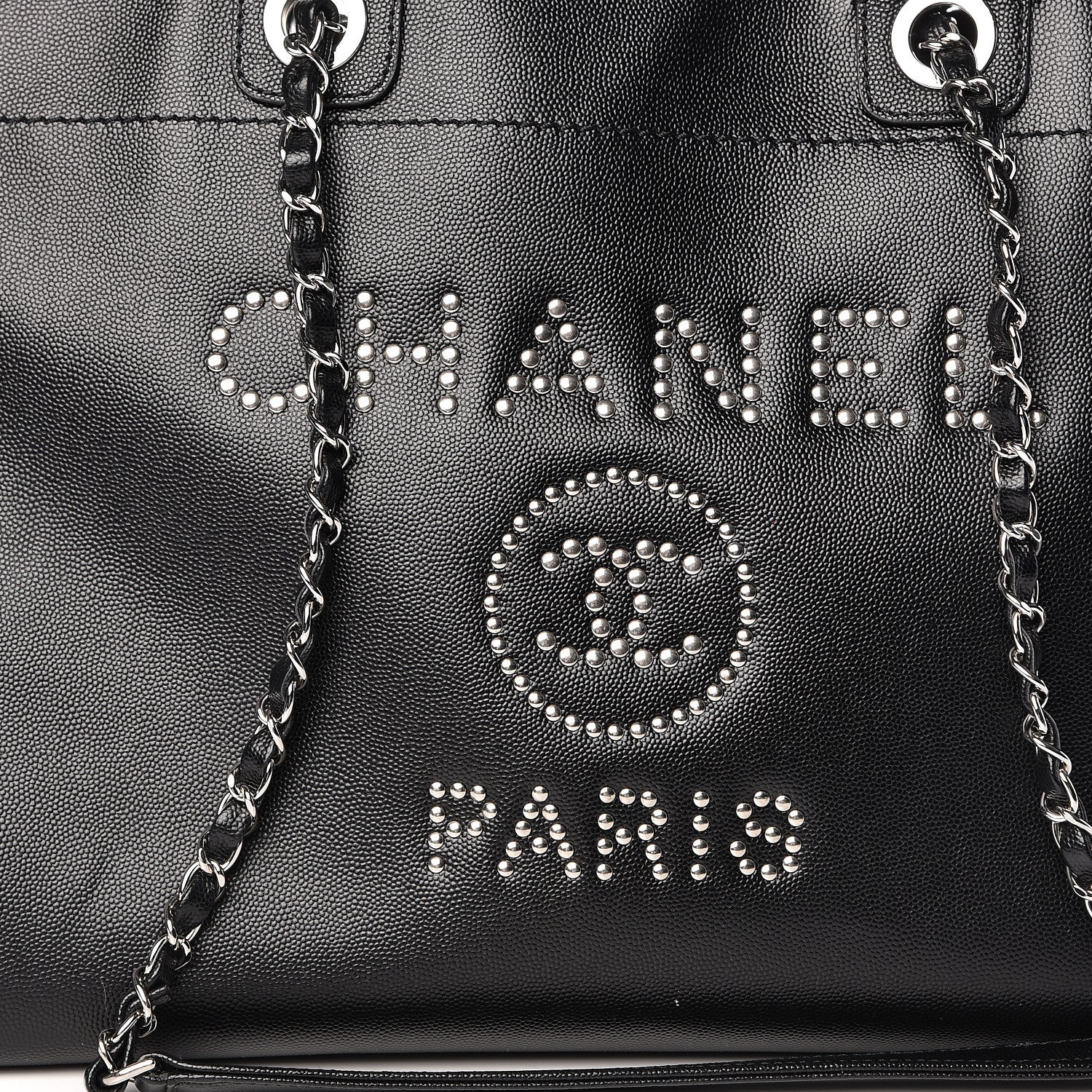 Chanel Caviar Medium Studded Deauville Tote Black 10 of 10