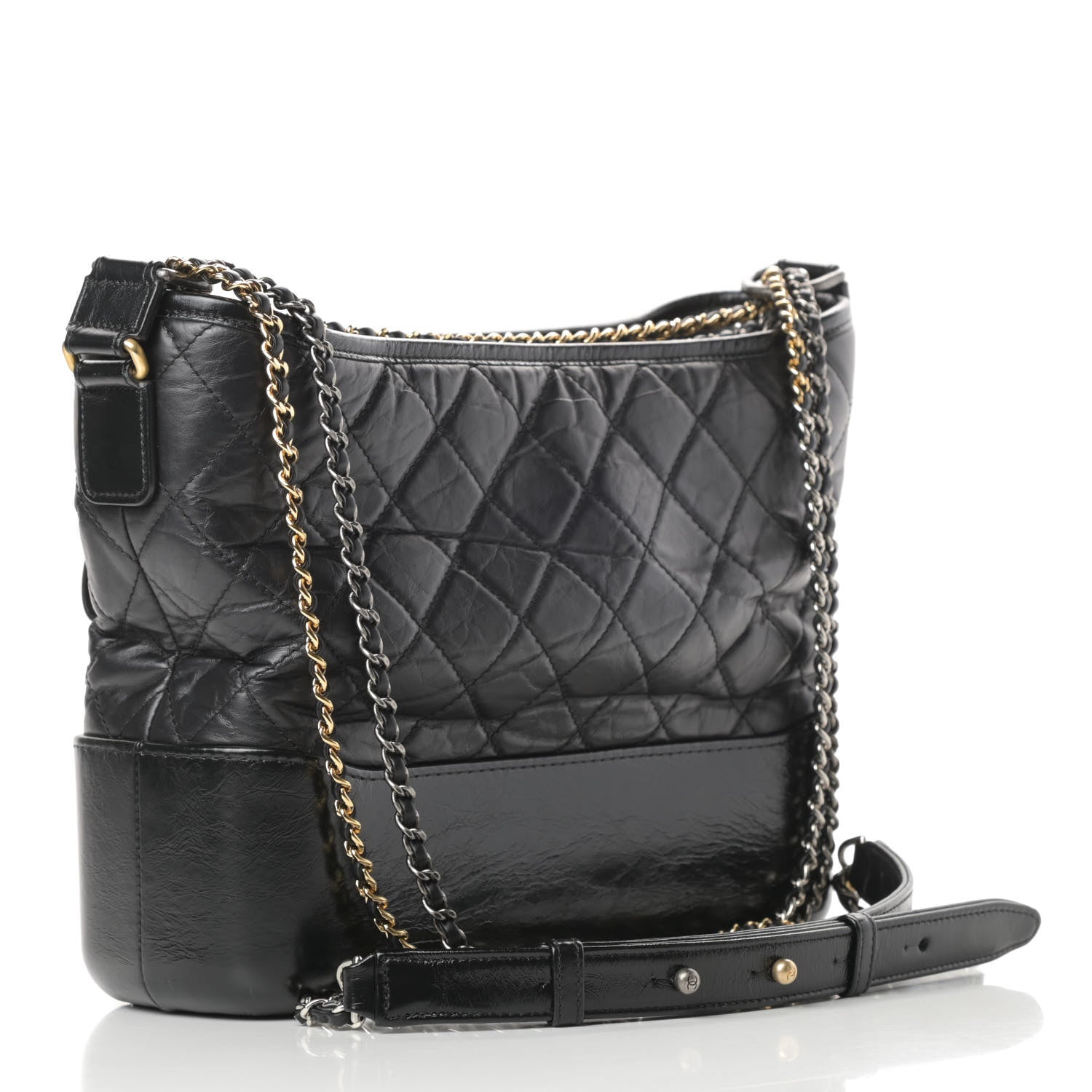 Chanel Aged Calfskin Quilted Medium Gabrielle Hobo Black 3 of 13