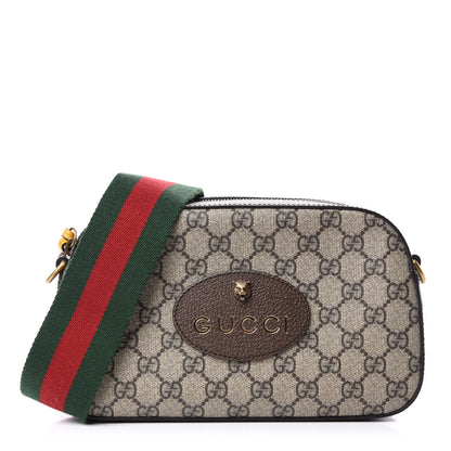 Gucci GG Supreme Monogram Web Neo Vintage Shoulder Bag Beige New Acero Crop 1 of 11