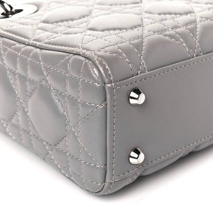 Christian Dior Lambskin Cannage Mini Lady Dior Crystal Strap Grey 7 of 8