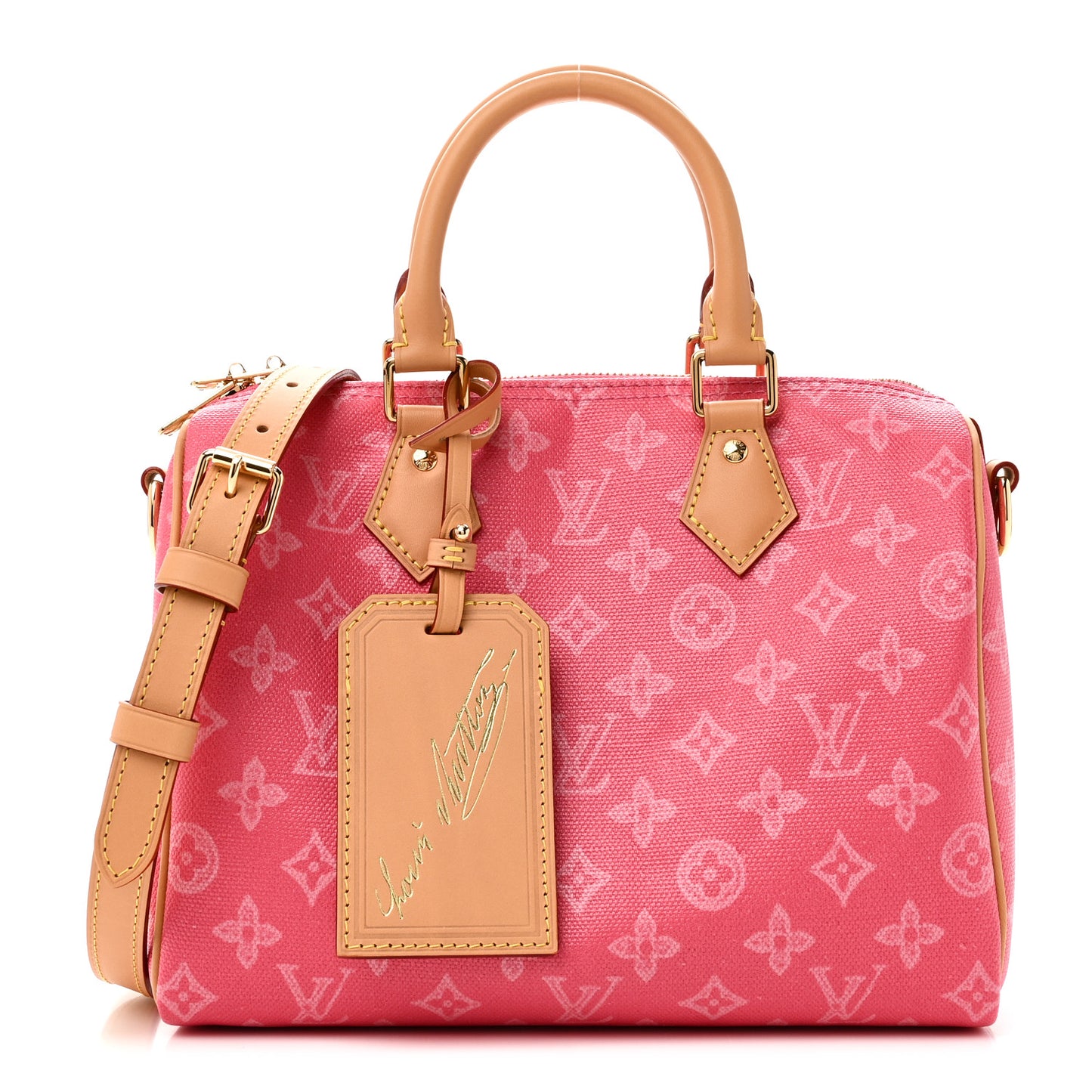 Monogram Origine Speedy Bandouliere 25 Rose Ruban