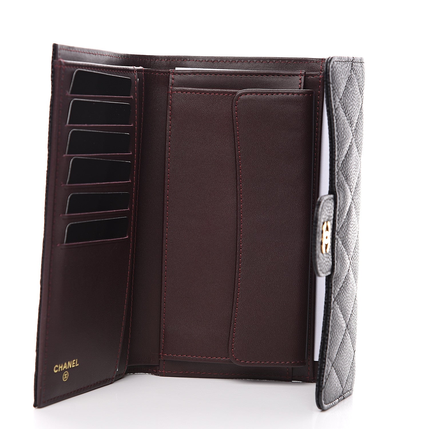Chanel Caviar Quilted Long Flap Wallet Black 4 of 9