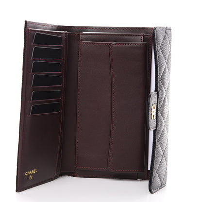 Chanel Caviar Quilted Long Flap Wallet Black 4 of 9
