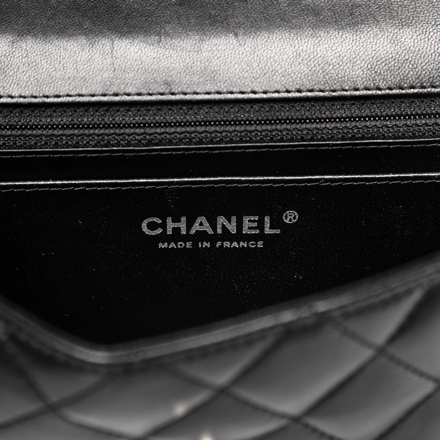 Lambskin Quilted Mini Rectangular Flap Black
