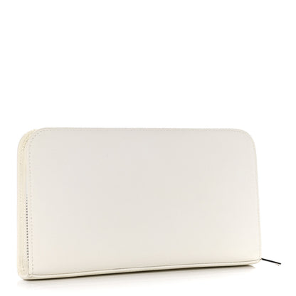 Saint Laurent Grain De Poudre Classic Zip Around Travel Wallet White 3 of 10