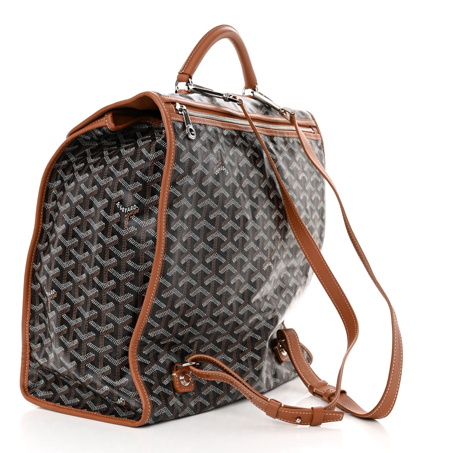Goyard Goyardine Saint Leger Soft Briefcase Backpack Black Gold 4 of 13