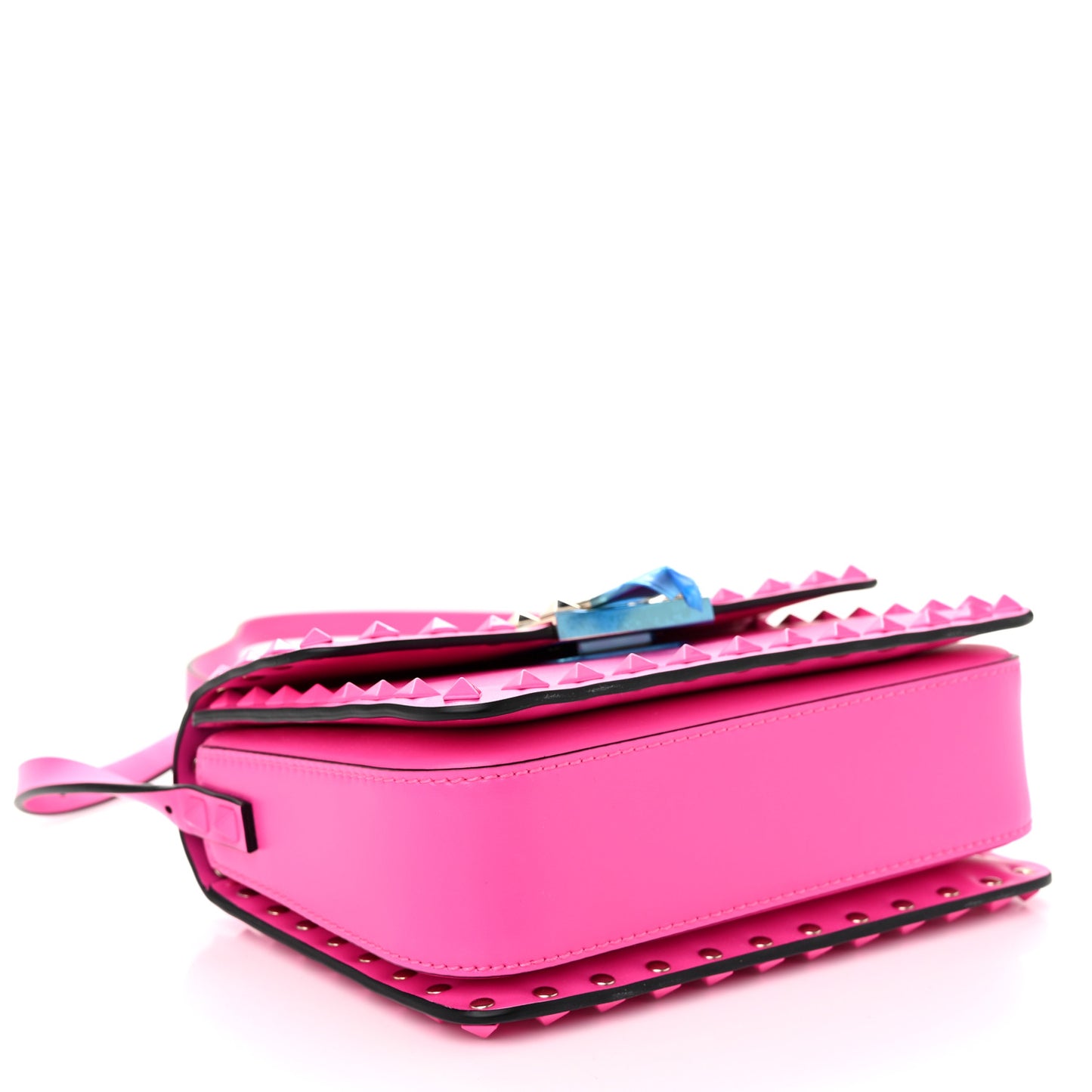 Smooth Calfskin Enamel Tonal Small Rockstud23 Shoulder Bag Pink PP
