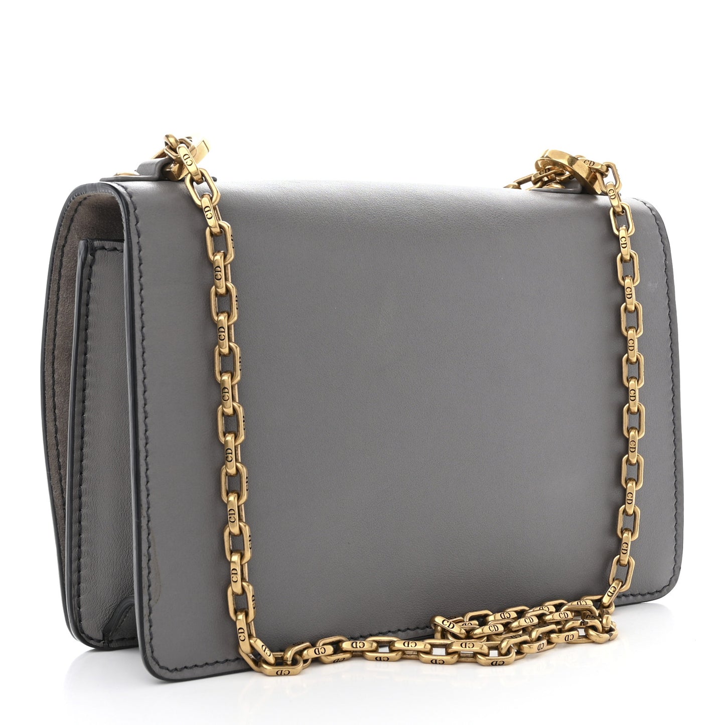 Calfskin Medium J'Adior Chain Flap Bag Iron Grey