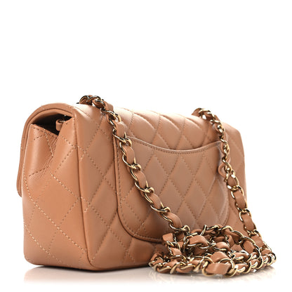 Chanel Lambskin Quilted Mini Rectangular Flap Brown 3 of 10