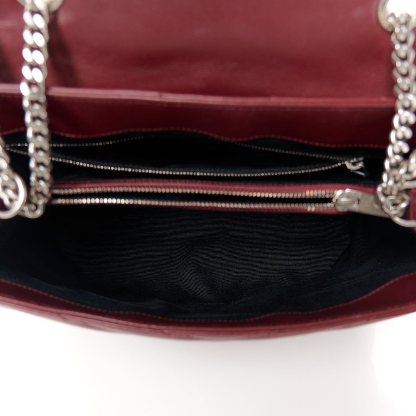 Calfskin Y Quilted Monogram Medium Loulou Chain Satchel Rouge Legion