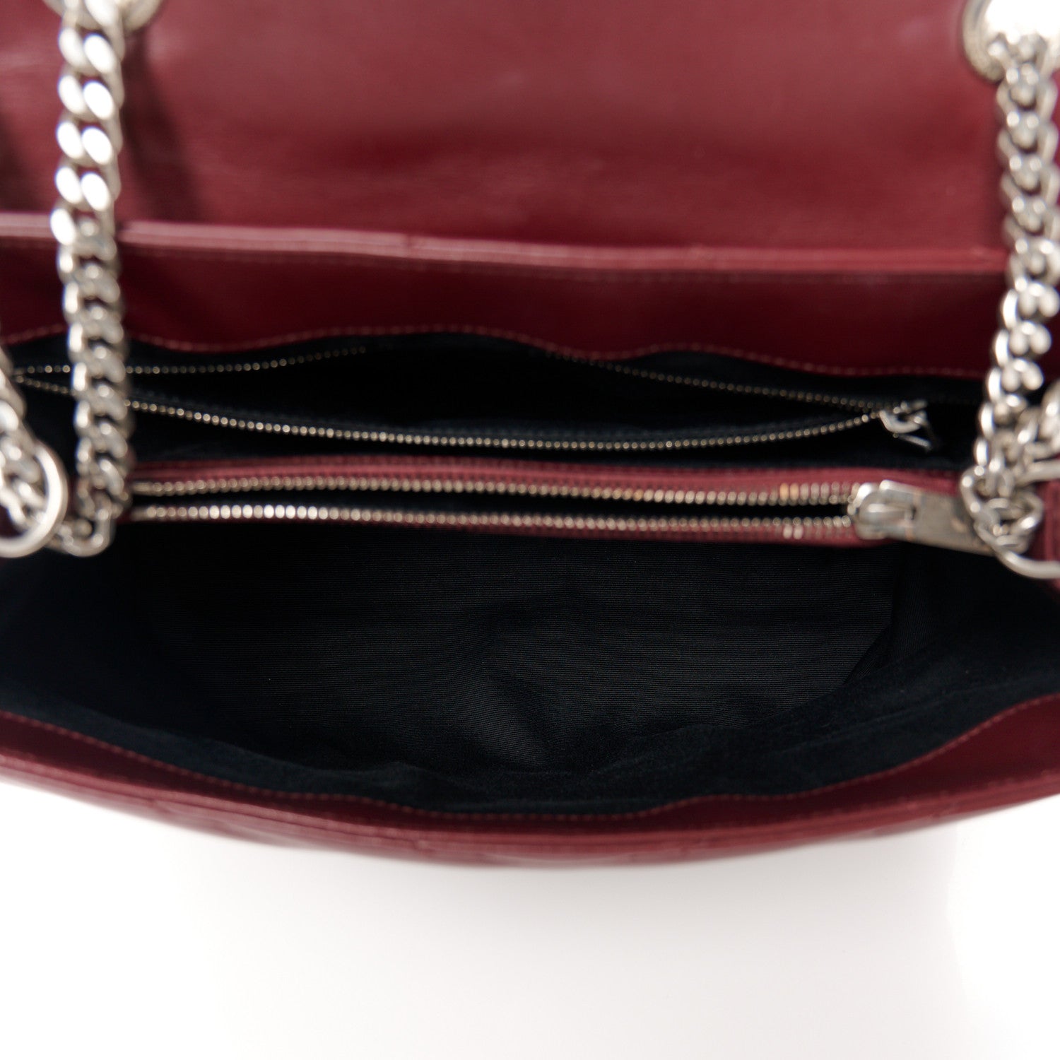 Saint Laurent Calfskin Y Quilted Monogram Medium Loulou Chain Satchel Rouge Legion 5 of 11