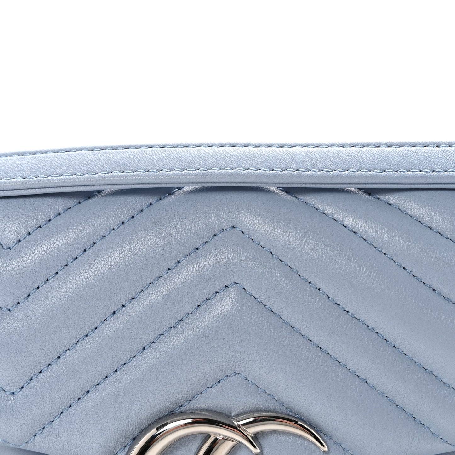 Calfskin Matelasse Medium GG Marmont Shoulder Bag Light Blue