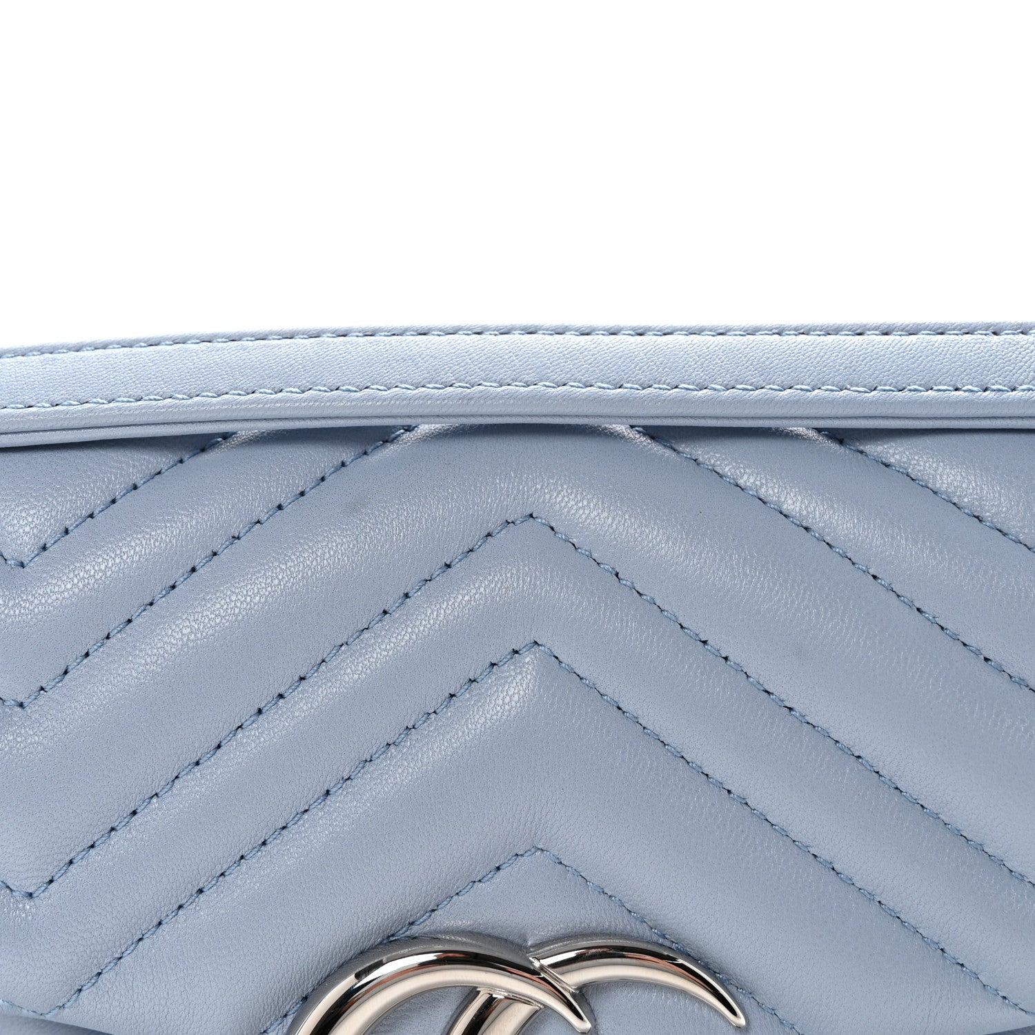 Gucci Calfskin Matelasse Medium GG Marmont Shoulder Bag Light Blue 8 of 10