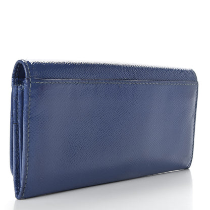 Burberry Patent Heritage Grain Penrose Continental Wallet Steel Blue 3 of 7