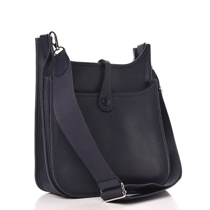 Hermes Taurillon Clemence Evelyne III PM Bleu Nuit 3 of 12