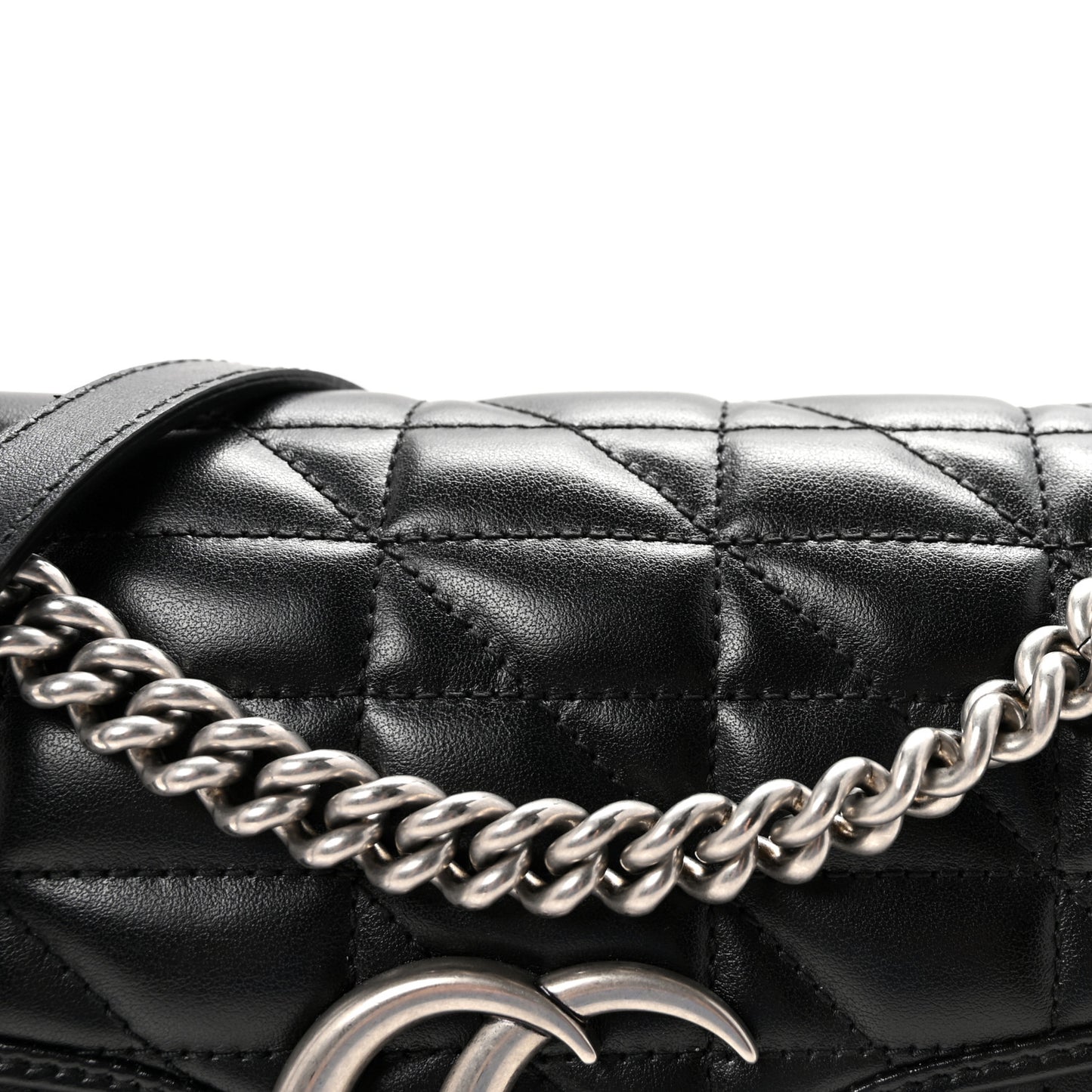 Calfskin Matelasse Aria Small GG Marmont Shoulder Bag Black