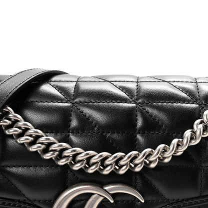 Gucci Calfskin Matelasse Aria Small GG Marmont Shoulder Bag Black 7 of 9