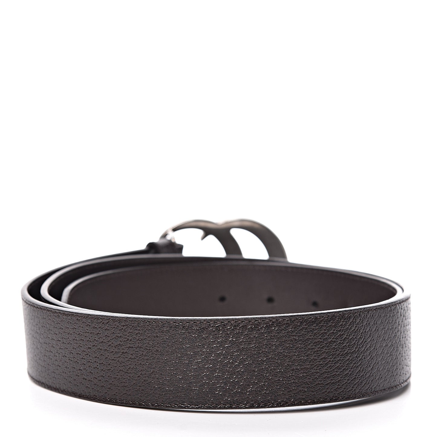 Textured Dollar Calfskin Nickel Double G 40mm Belt 105 42 Dark Cocoa