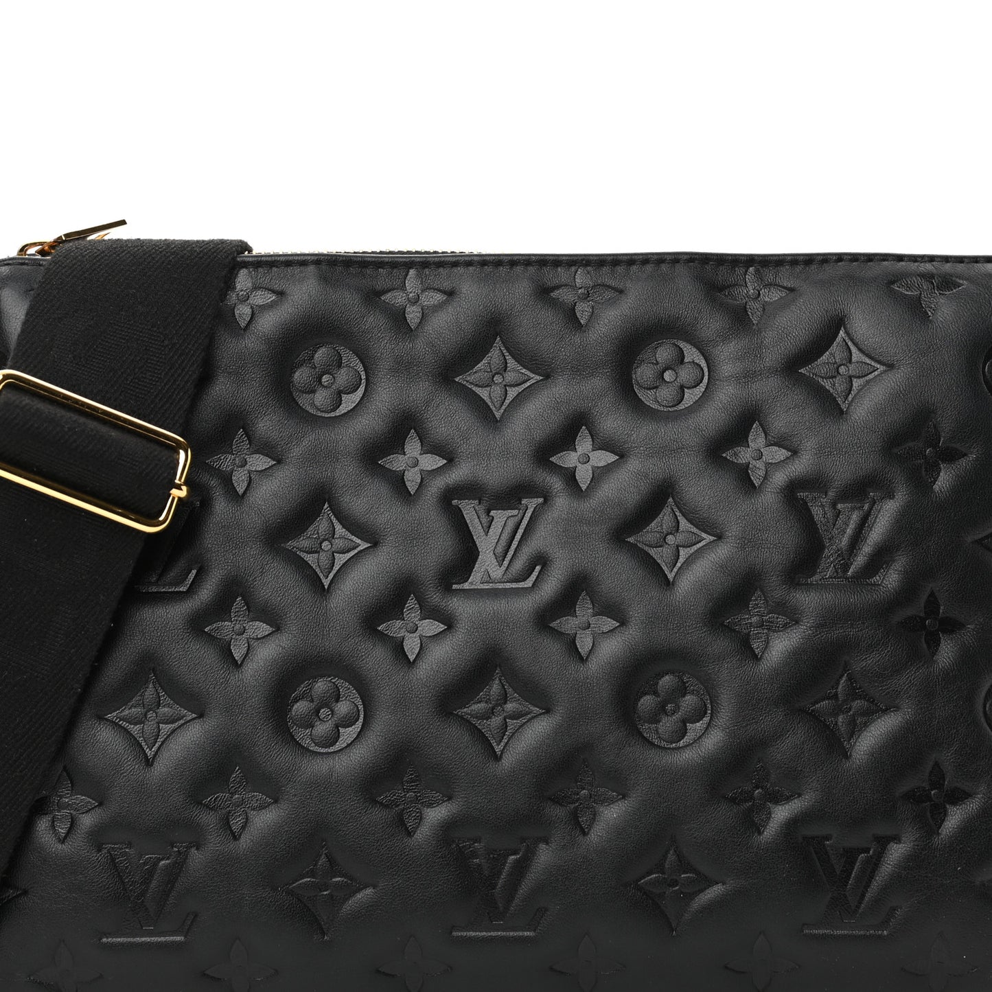 Lambskin Embossed Monogram Coussin PM Black