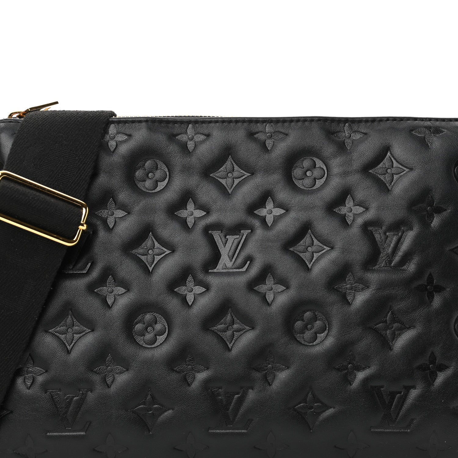 Louis Vuitton Lambskin Embossed Monogram Coussin PM Black 8 of 11