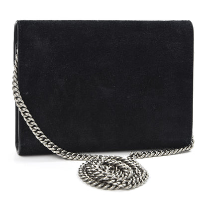 Gucci Suede Mini Dionysus Chain Wallet Black 2 of 9
