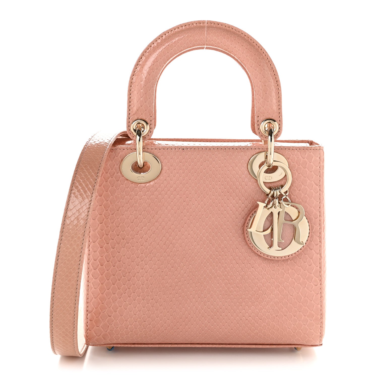 Christian Dior Snakeskin Small Lady Dior Pink 1 of 11
