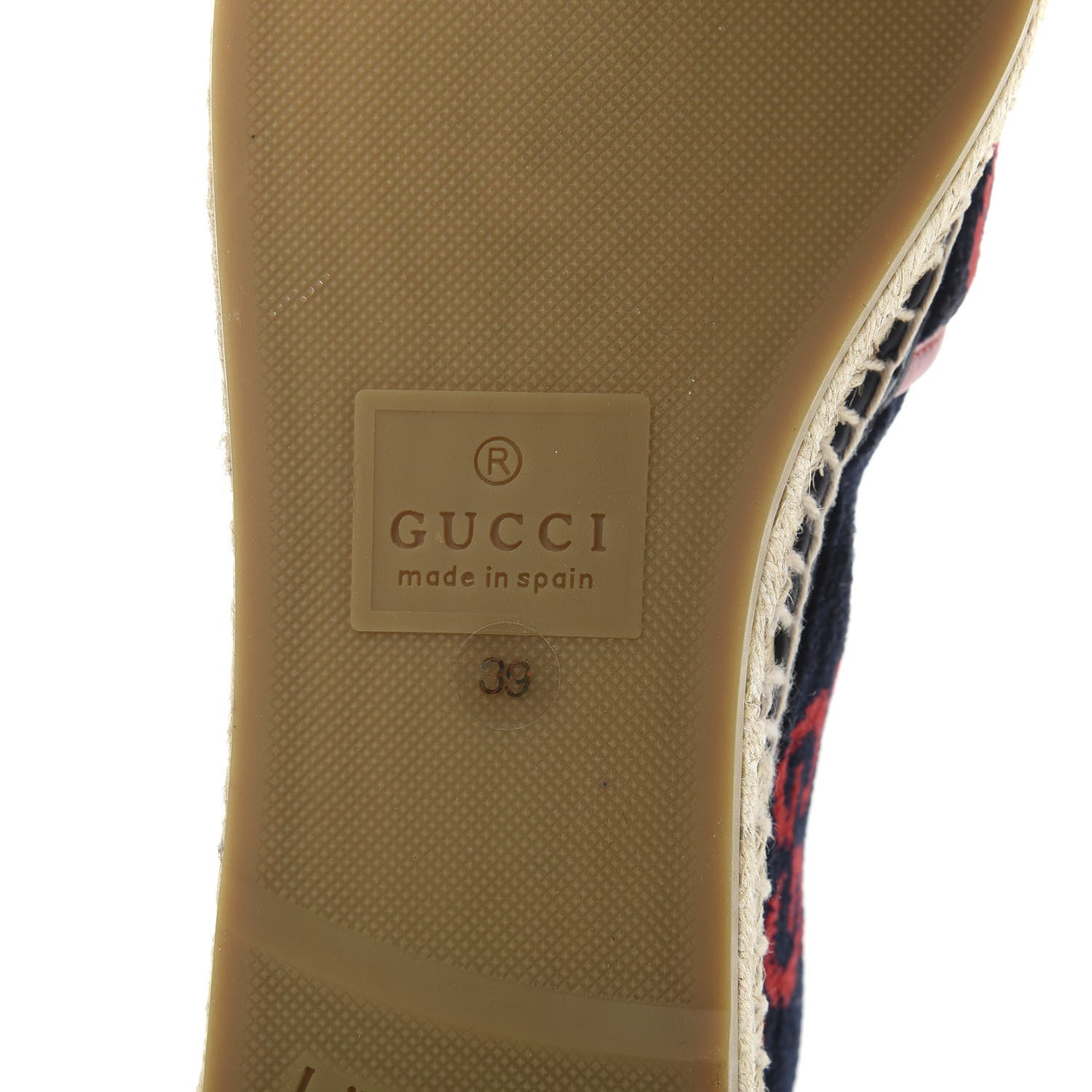 Gucci Terry Cloth GG Monogram Espadrilles 39 Blue Red 7 of 9