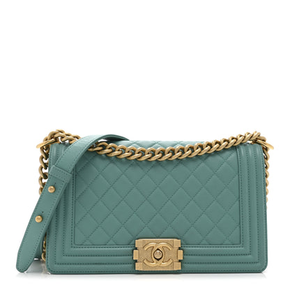 Chanel Lambskin Quilted Medium Boy Flap Green 1 of 11