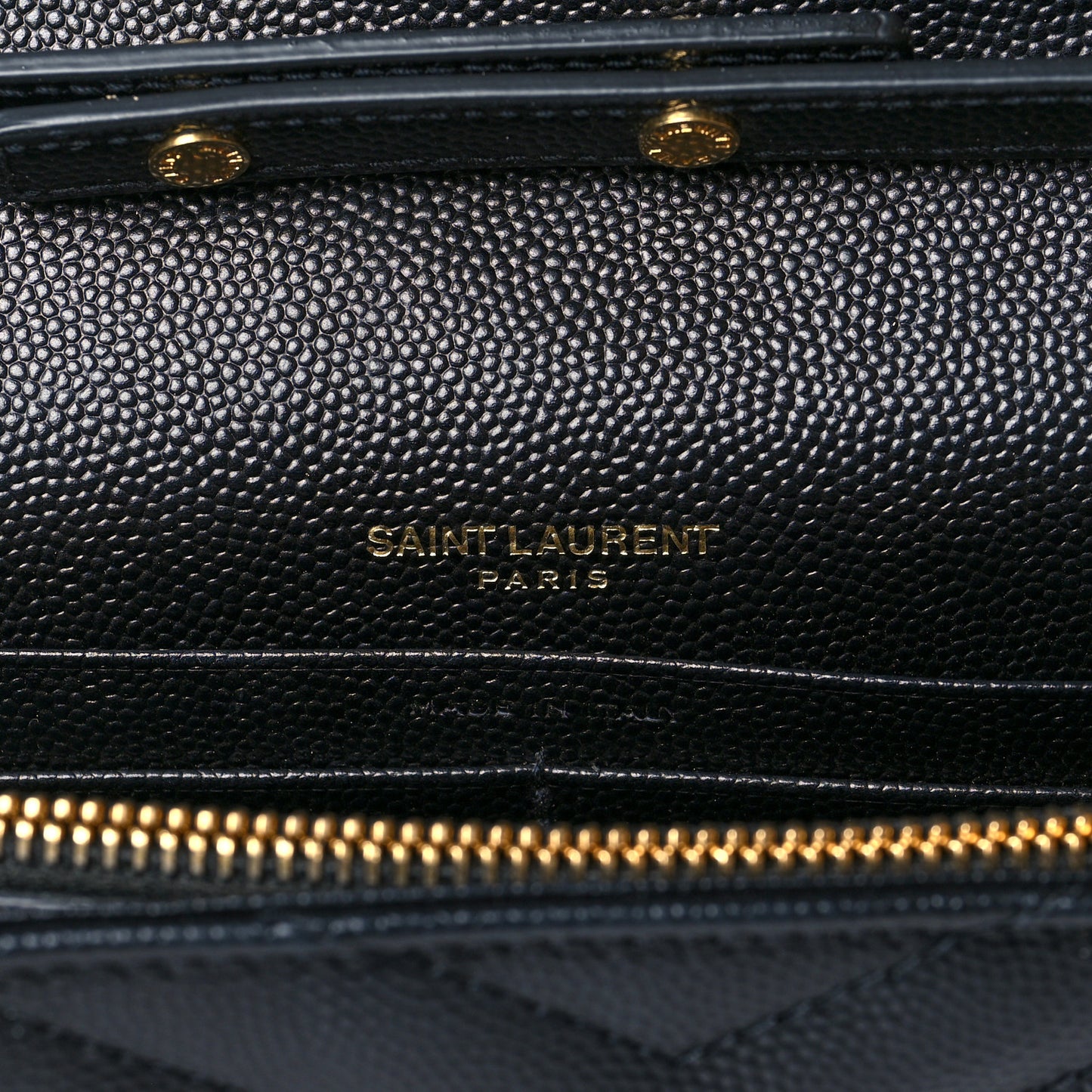 Grain De Poudre Matelasse Chevron Monogram Chain Wallet Black
