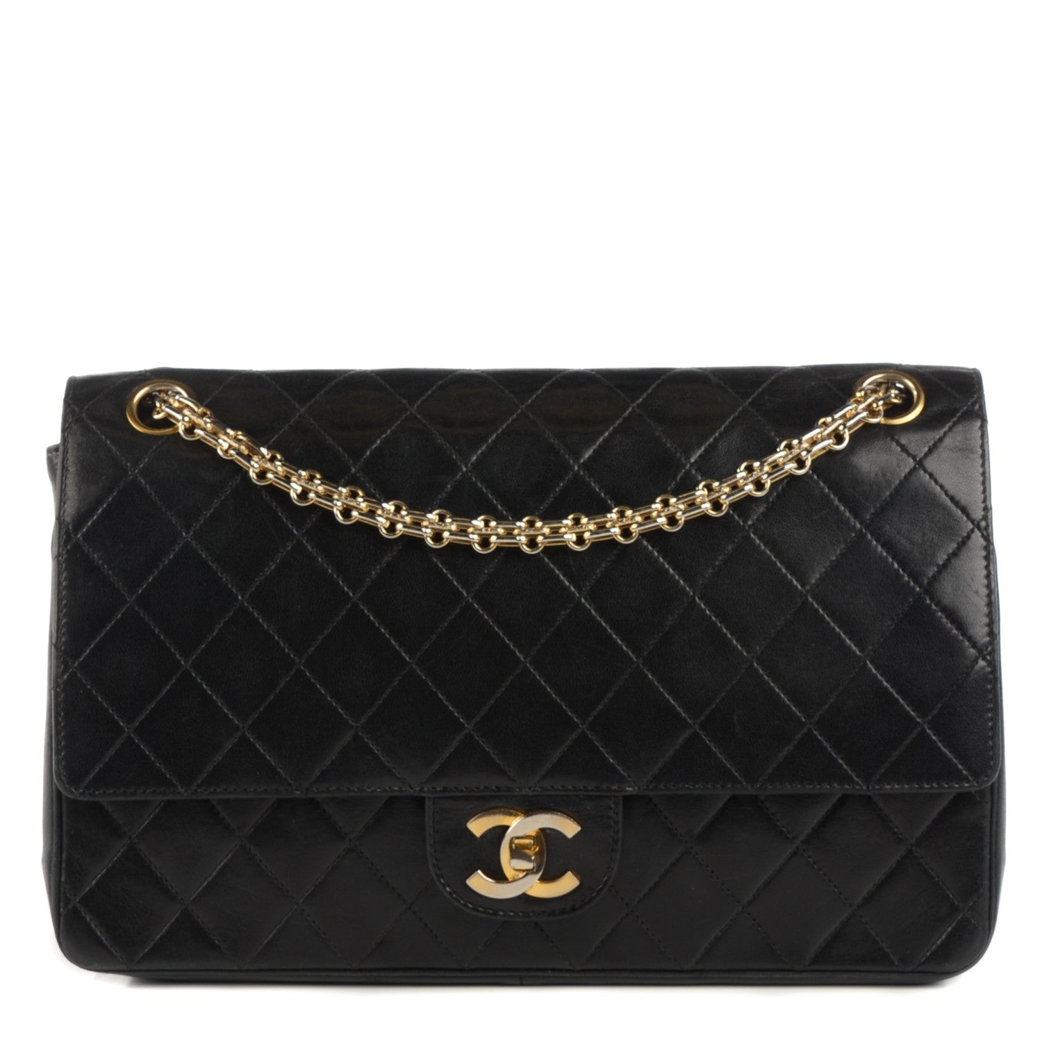 Chanel Lambskin Quilted Medium Bijoux Chain Double Flap Black 1 of 8