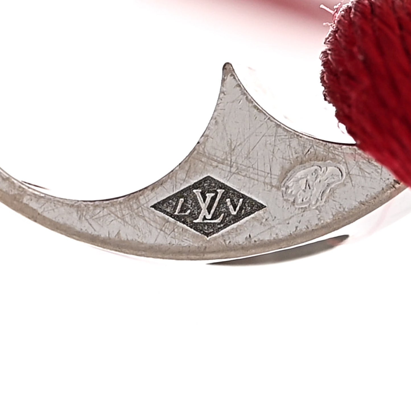 LOUIS VUITTON 18K White Gold Cord Empreinte Adjustable Bracelet Red