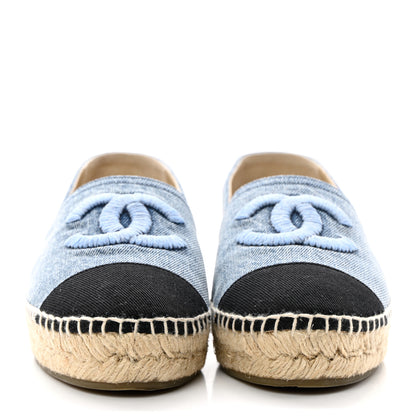 Chanel Denim CC Espadrilles 38 Blue Black 2 of 12