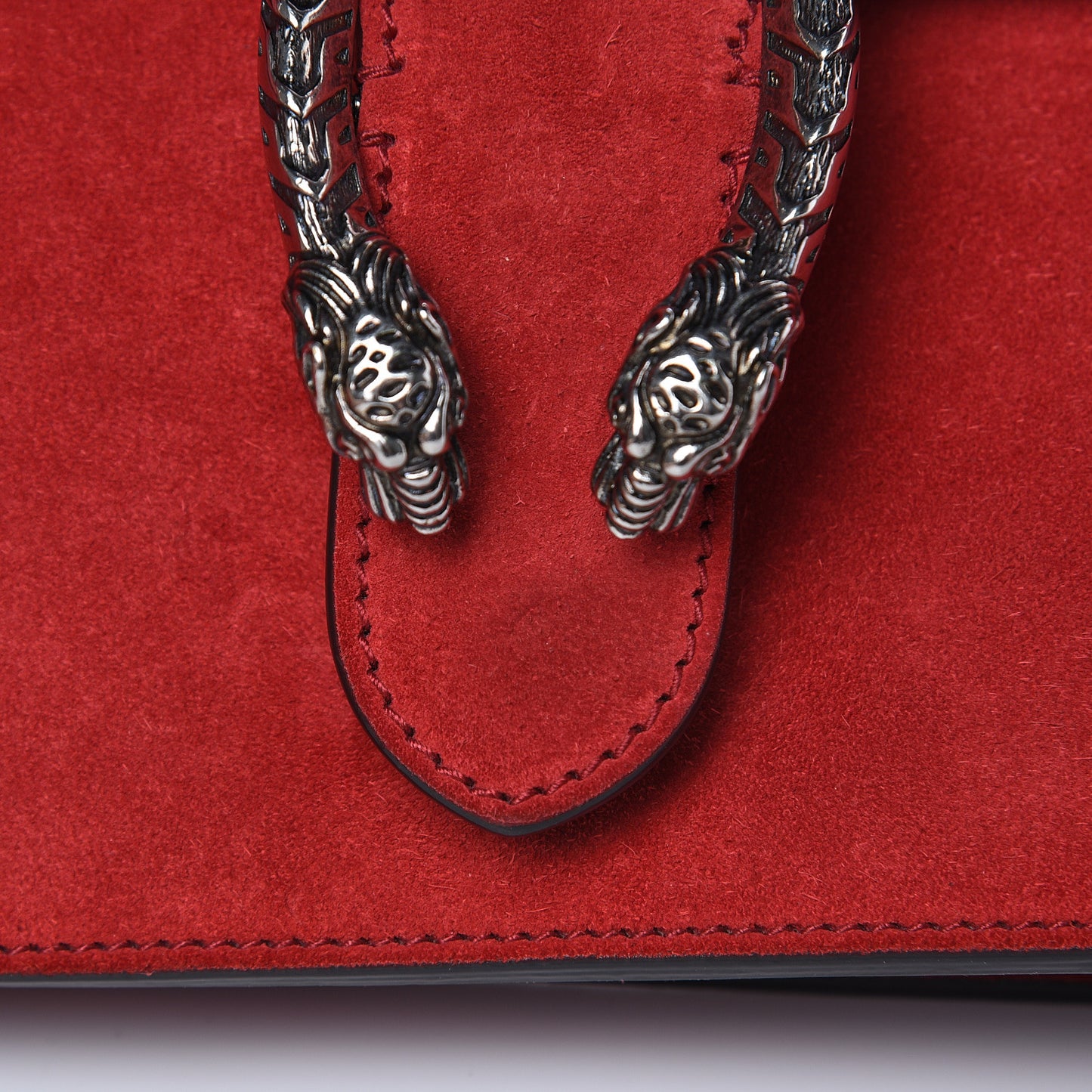 Suede Vitello Velvet Medium Dionysus Shoulder Bag Vulcanic Red
