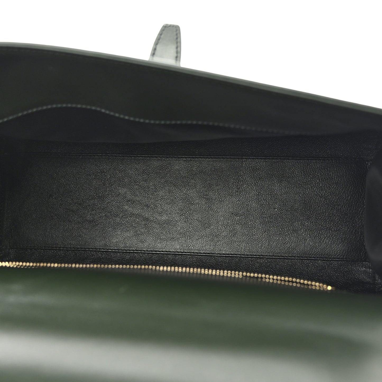 Shiny Calfskin Le Fermoir Top Handle Bag Dark Green