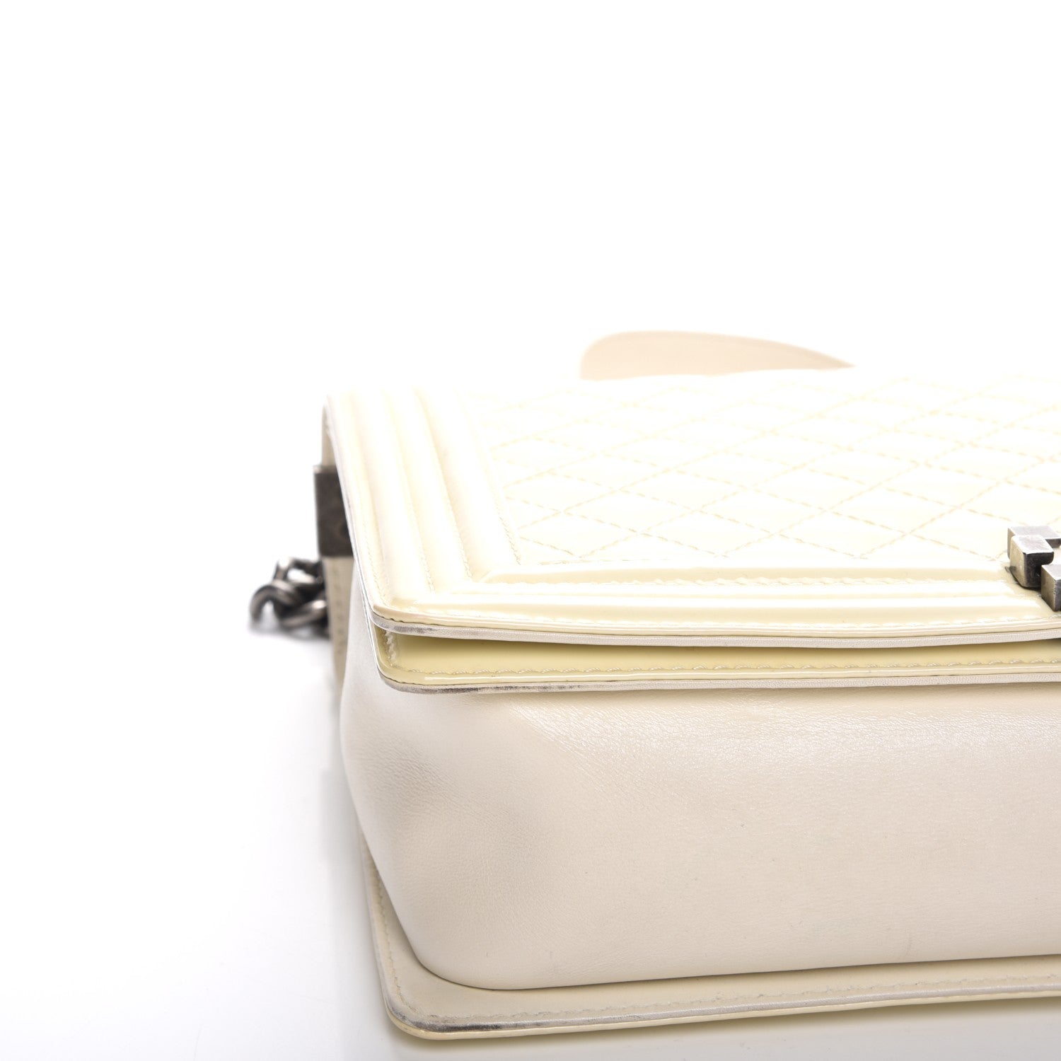 Chanel Patent Quilted Large Boy Flap White 5 of 9