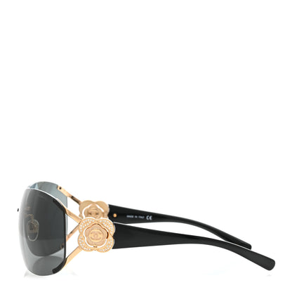 Chanel Crystal Camellia CC Sunglasses 4171-B Black 3 of 6