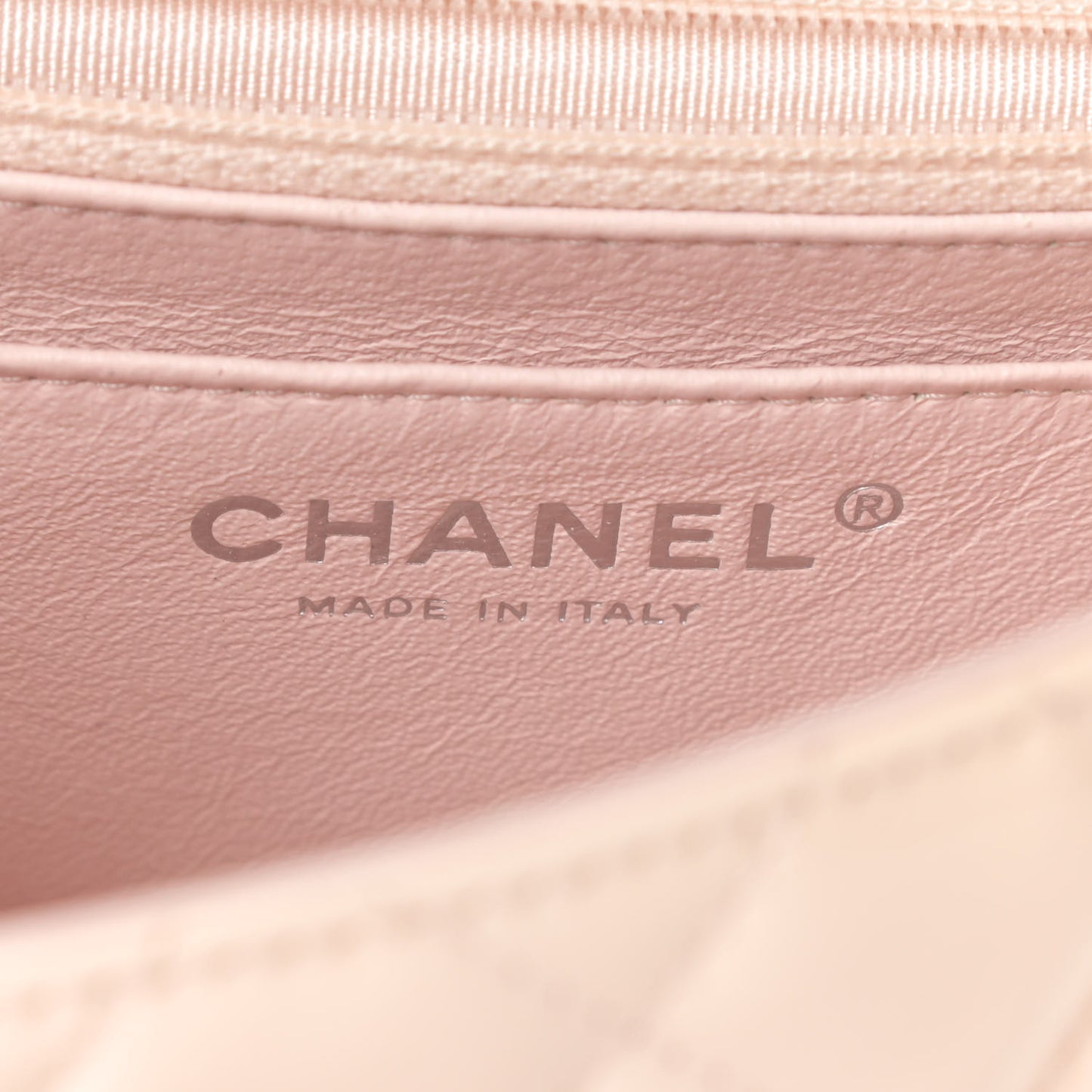 Patent Quilted Mini Square Flap Light Pink