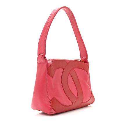 Chanel Calfskin Small CC Stitched Shoulder Bag Pink Red 3 of 16