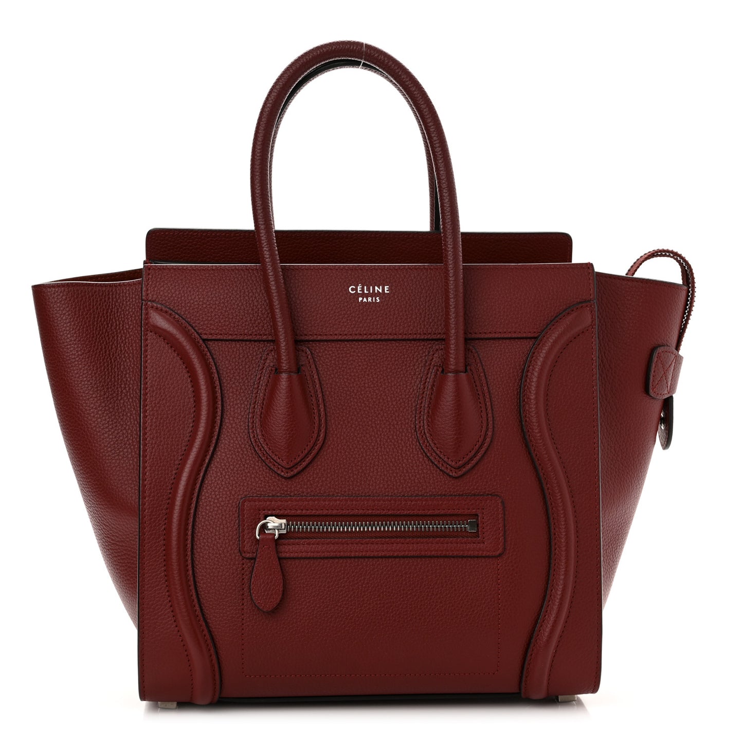 Drummed Calfskin Micro Luggage Merlot