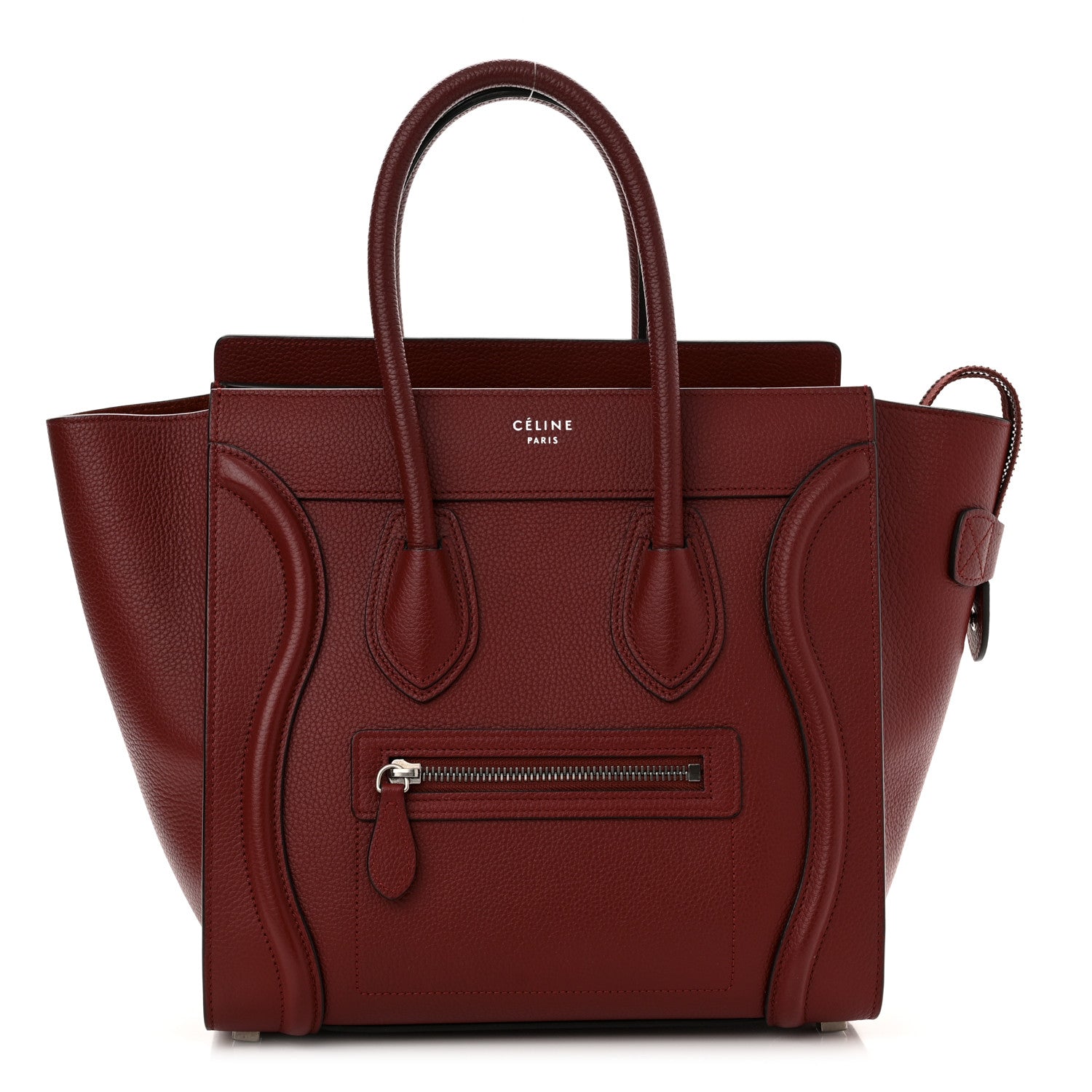 Celine Drummed Calfskin Micro Luggage Merlot 1 of 11