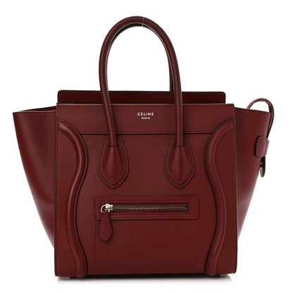 Celine Drummed Calfskin Micro Luggage Merlot 1 of 11