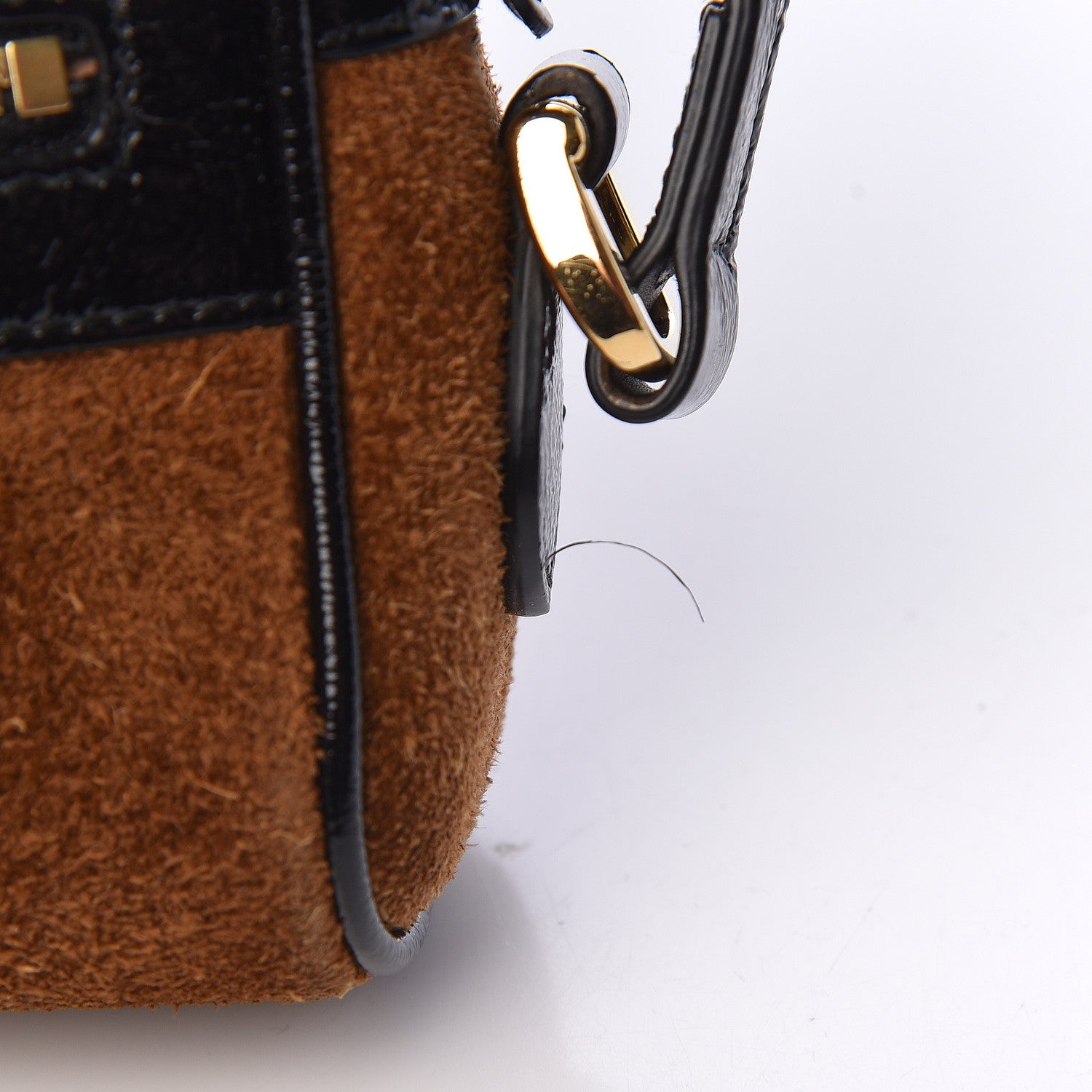 Gucci Suede Patent Web Mini Ophidia Shoulder Bag Nocciola Black 11 of 12