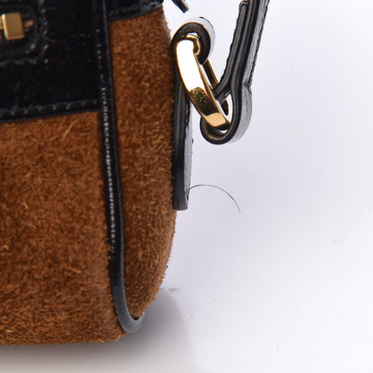 Gucci Suede Patent Web Mini Ophidia Shoulder Bag Nocciola Black 11 of 12