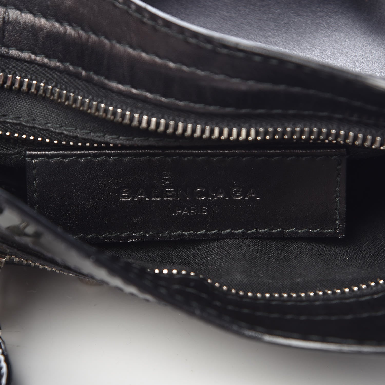Balenciaga Smooth Calfskin Metallic Patent Giant 12 Silver Hardware Mini City Black Gris 6 of 13