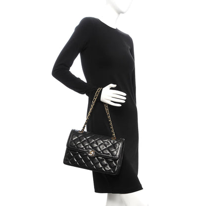 Chanel Lambskin Quilted Medium Double Flap Black 3 of 17